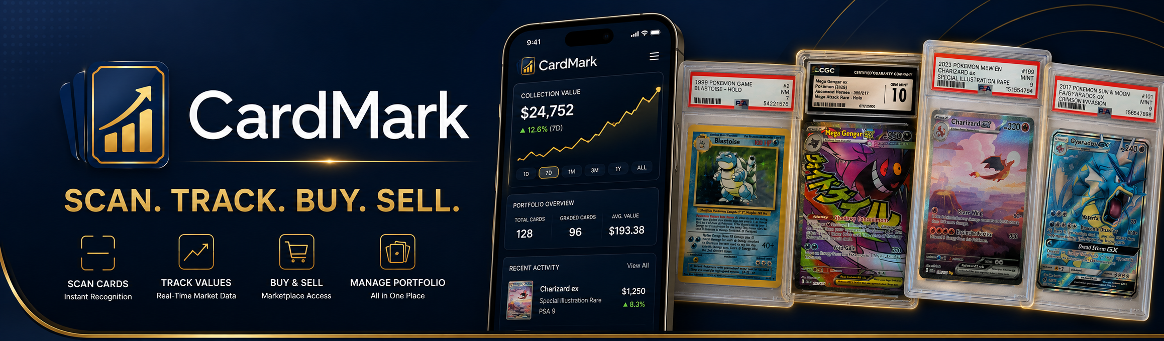 CardMark cards, sealed products, and analytics